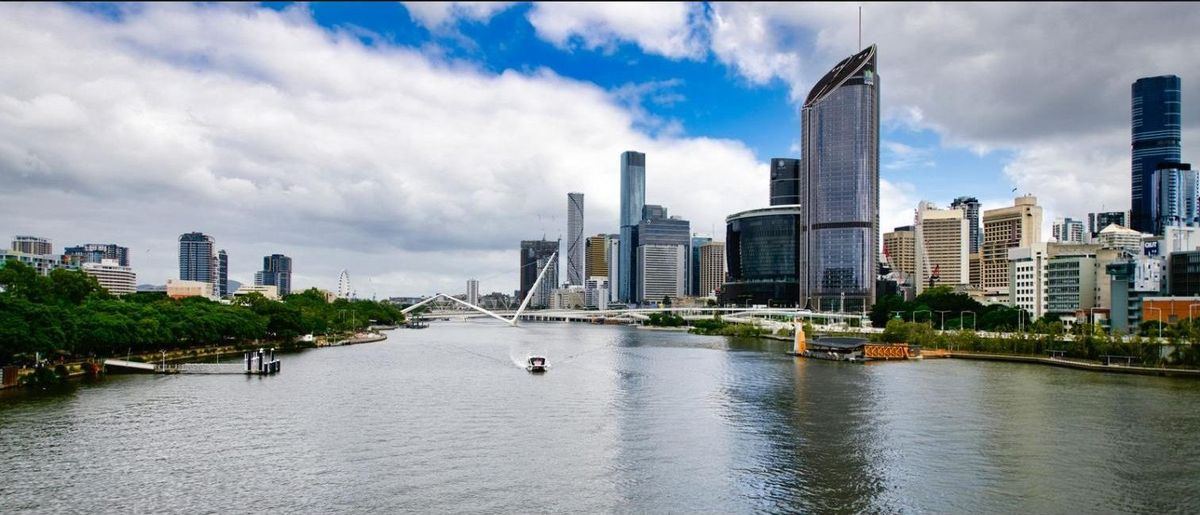 The Brisbane River and city on a clear day