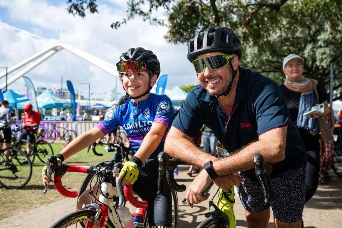 Riders at a community bike ride in Brisbane